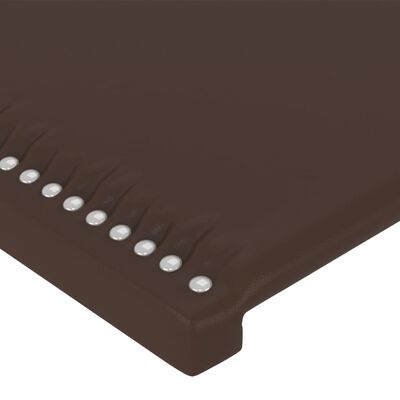 vidaXL Sänggavel LED brun 83x16x118/128 cm konstläder