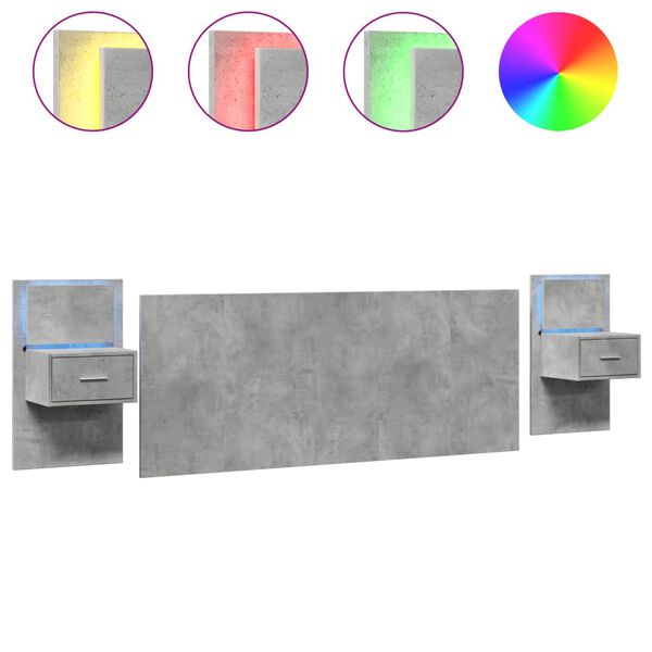 vidaXL S&auml;nggavel med l&aring;dor betonggr&aring; 200 cm konstruerat tr&auml;