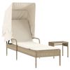 vidaXL Sols&auml;ng med tak och bord beige konstrotting