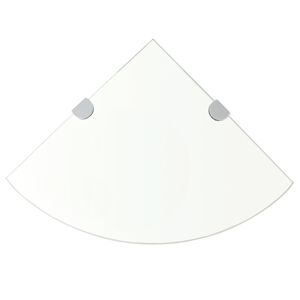 vidaXL H&ouml;rnhyllor 2 st kromade hyllkonsoler glas genomskinligt 25x25cm