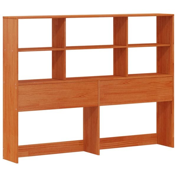 vidaXL S&auml;ngram med F&ouml;rvaringshuvudgavel VaxBrun 140 x 190 cm