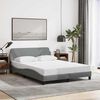 vidaXL Bed Frame "Dover" Light Grey 140x190 cm Fabric