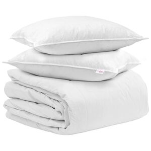 vidaXL T&auml;ckeset med kudde 3 st Vit Dunfj&auml;der