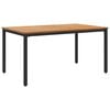 vidaXL Utomhusbord Naturlig och svart 150 x 90 x 75 cm