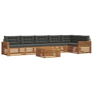vidaXL Utomhussoffset med kudde 7 pcs Naturlig och Antracit