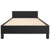 vidaXL Sängram med huvudgavel svart 100x200 cm konstläder