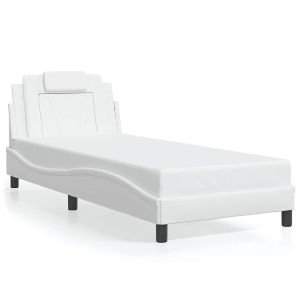 vidaXL Bed Frame "Viana" without Mattress White 90x190 cm Faux Leather