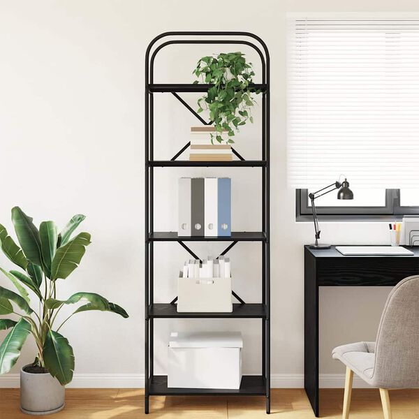 vidaXL Hyllsystem Svart Ek 60 x 30 x 183 cm Konstruerat tr&auml;