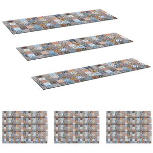 vidaXL Trappmattor 15 st 76 x 20 cm Bl&aring; Polyester Rektangul&auml;r