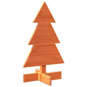 vidaXL Julgran tr&auml; vaxbrun 60 cm massiv furu