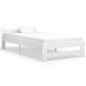 vidaXL S&auml;ngram utan madrass vit massiv furu 90x200 cm
