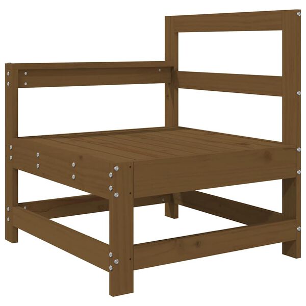 vidaXL Tr&auml;dg&aring;rdsf&aring;t&ouml;lj med dynor honungsbrun massiv furu