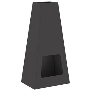 vidaXL Eldsk&aring;l Svart 50 x 35 x 100 cm V&auml;derbest&auml;ndig st&aring;l