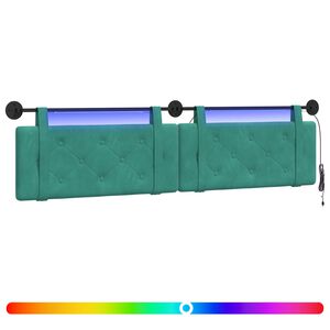 vidaXL H&auml;ngande s&auml;nggavel Med LED-lampa Turkos Sammet