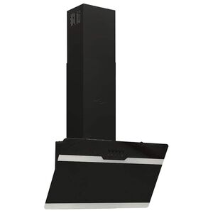 vidaXL K&ouml;ksfl&auml;kt 60 cm st&aring;l och h&auml;rdat glas svart