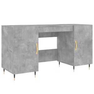 vidaXL Skrivbord betonggr&aring; 140x50x75 cm konstruerat tr&auml;