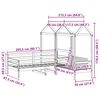 vidaXL Dagbädd med bänk och tak vit 80x200 cm massiv furu