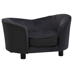 vidaXL Hundsoffa svart 69x49x40 cm plysch och konstl&auml;der