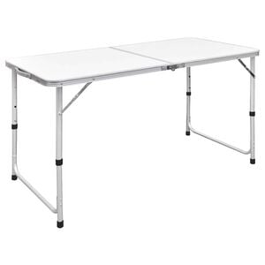 vidaXL Hopf&auml;llbart campingbord h&ouml;jdjusterbar aluminium 120x60 cm