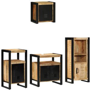 vidaXL Badrumsm&ouml;belset 4 st Brun och svart 55 x 35 x 60 cm