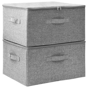 vidaXL F&ouml;rvaringsl&aring;da 2 st tyg 43x34x23 cm gr&aring;