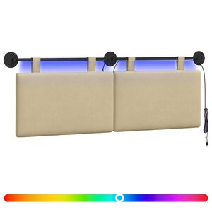 vidaXL H&auml;ngande s&auml;nggavel Med LED-lampa Ljust gr&ouml;ngr&aring; Kordread tyg