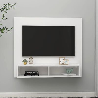 vidaXL Väggmonterat tv-skåp vit 102x23,5x90 cm konstruerat trä