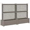 vidaXL Stor blomkruka med spalj&eacute; 2 pcs Gr&aring; 200 x 43 x 133,5 cm PP
