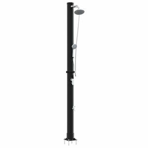 vidaXL Utomhus Solardusch Svart 217 cm PVC och Aluminium