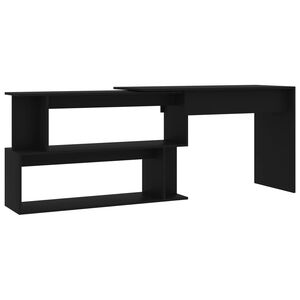 vidaXL Skrivbord h&ouml;rn svart 200x50x76 cm konstruerat tr&auml;