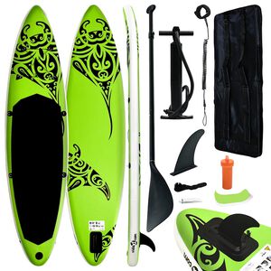 vidaXL SUP-br&auml;da uppbl&aring;sbar 305x76x15 cm gr&ouml;n