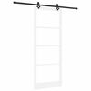vidaXL Skjutd&ouml;rr Vit 93 x 232 cm Massivt talltr&auml; och glas