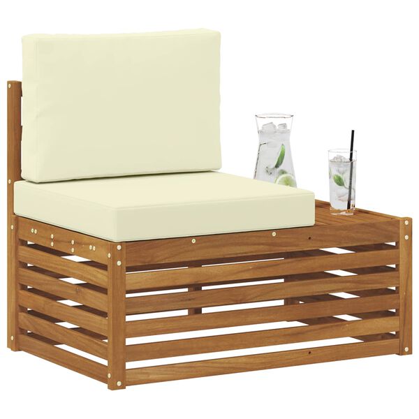 vidaXL Utomhus modulsoffa Naturf&auml;rg 91 x 63 x 73 cm Massivt Akaciatr&auml;