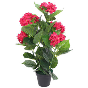 vidaXL Konstv&auml;xt Hortensia med kruka 60 cm r&ouml;d