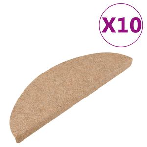 vidaXL Trappstegsmattor sj&auml;lvh&auml;ftande 10 st beige 56x17x3 cm