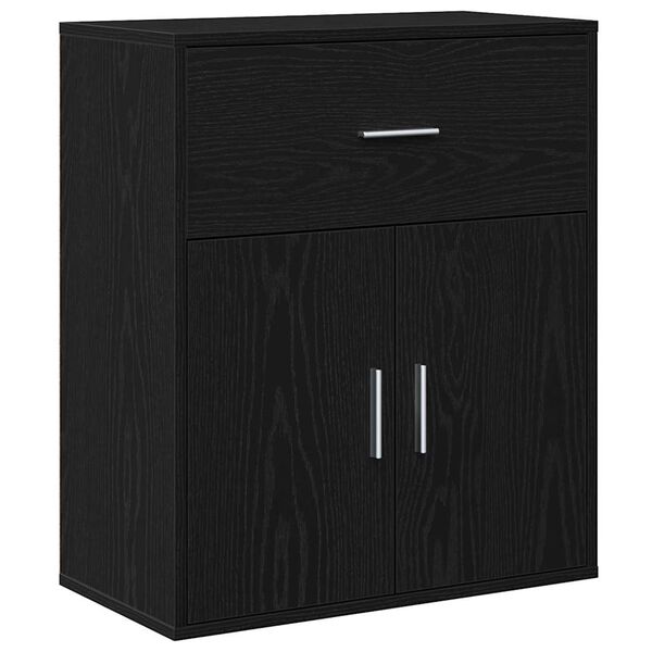 vidaXL Sideboard med l&aring;da Svart Ek 60 x 31 x 70 cm Konstruerat tr&auml;