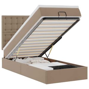 vidaXL Ottoman s&auml;ng med madrass cappuccino 90x200 cm konstl&auml;der