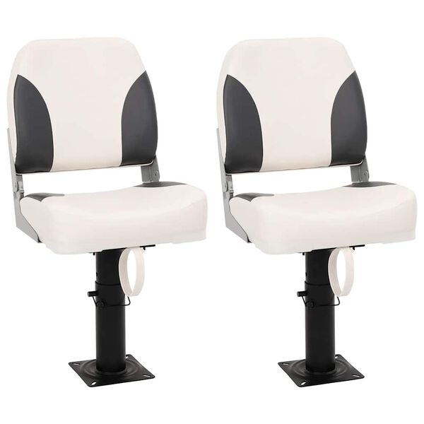 vidaXL Båtstol 2 set fällbart lågt ryggstöd