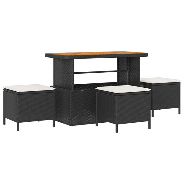 vidaXL Tr&auml;dg&aring;rdsoffset 13 pcs Svart och gr&auml;ddvit 110 x 55 x 71 cm