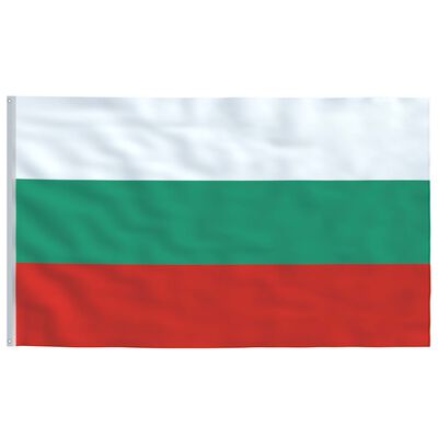 vidaXL Bulgariens flagga och flaggstång i aluminium 6 m