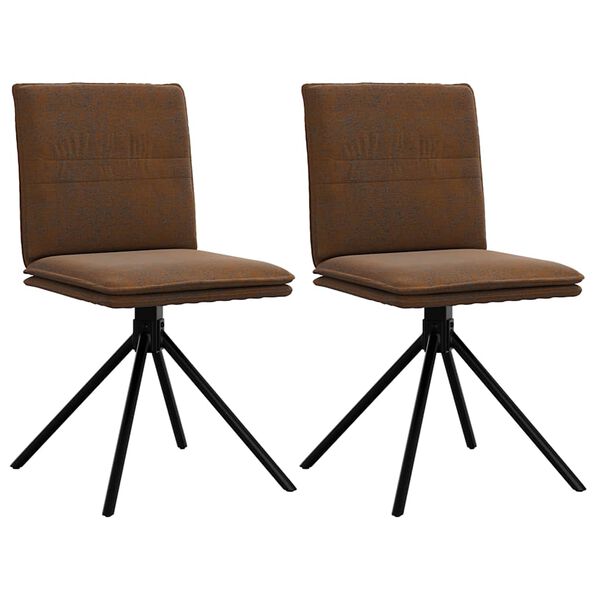 vidaXL Matstol brunt läderimitation i mocka