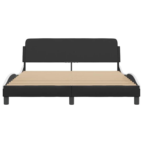 vidaXL Bed Frame "Dover" Black&White 160x200 cm Faux Leather