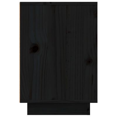 vidaXL Sängbord svart50x34x50 cm massiv furu