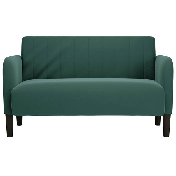 vidaXL Loveseat soffa m&ouml;rkgr&ouml;n 109 cm sammet