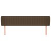 vidaXL Sänggavel med kanter mörkbrun 203x23x78/88 cm tyg