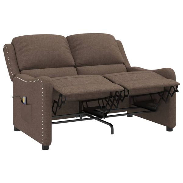vidaXL Massagefåtölj 2-sits taupe tyg