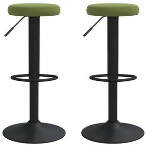 vidaXL Barstolar 2 st ljusgr&ouml;n sammet