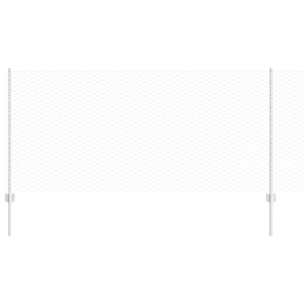 vidaXL St&auml;ngsel med stolpe Silver 1 x 50 m St&aring;l