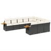 vidaXL Loungegrupp 10 delar med svarta dynor konstrotting