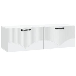 vidaXL V&auml;ggmonterad TV-b&auml;nk Vit 98 x 31 x 30 cm Konstruerat tr&auml;